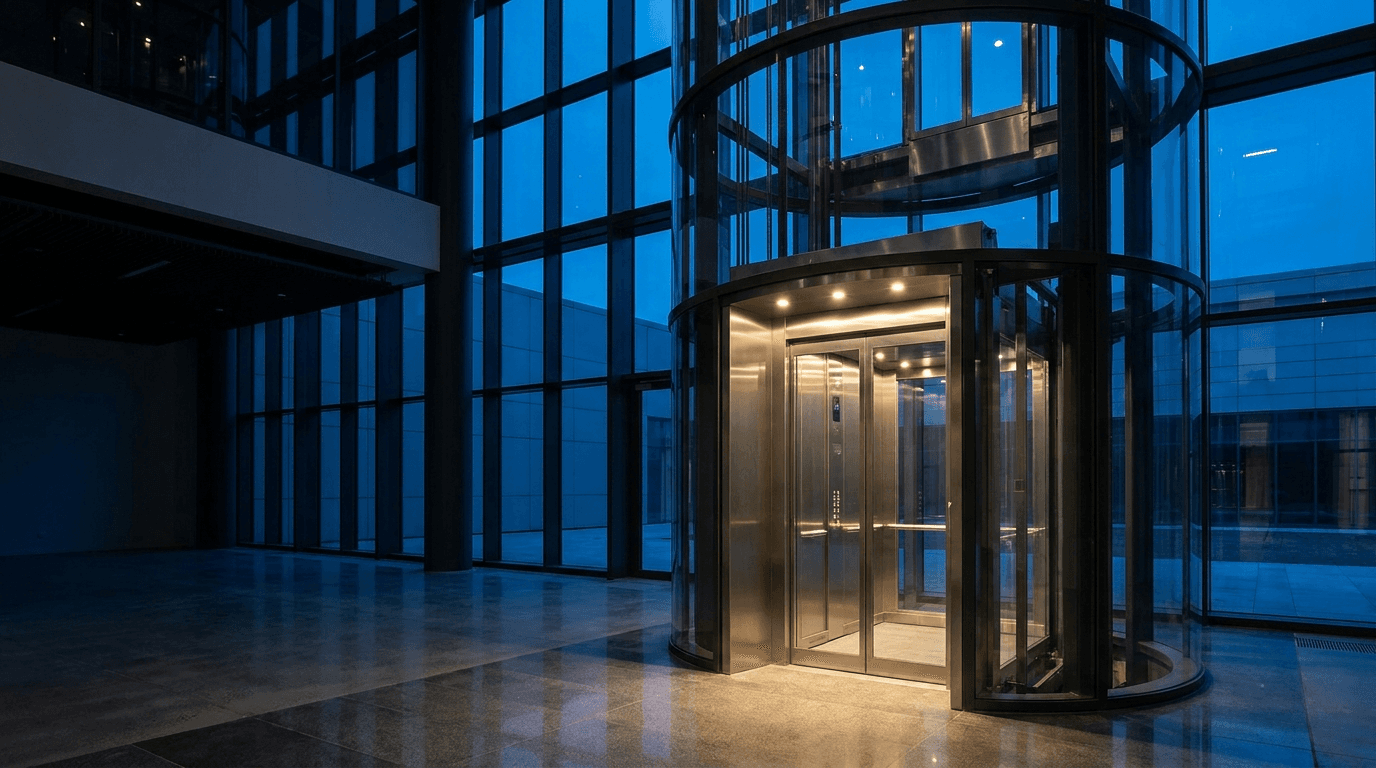 Ascenseur moderne dans un immeuble contemporain